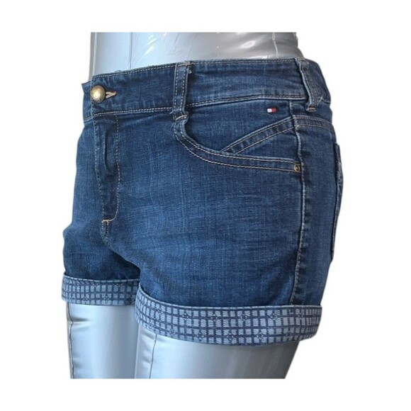 Tommy Hilfiger Shorts Girls 16 Low Rise Cuffed Denim Stretch (W28 L2) - Picture 3 of 12
